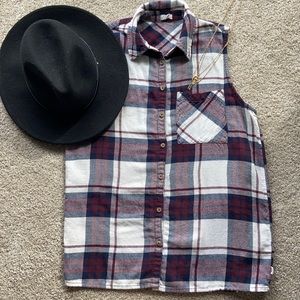 Sleeveless Plaid Flannel